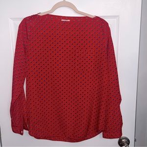 Gap red & blue polka dot blouse